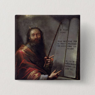 Moses and the Tablets of the Law 15 Cm Square Badge