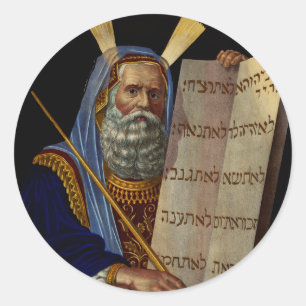 Moses And The Tablets Of The Law Art Classic Round Sticker