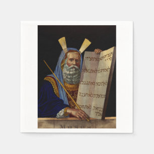 Moses And The Tablets Of The Law Art Napkin