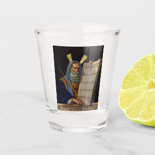 Moses And The Tablets Of The Law Art Shot Glass