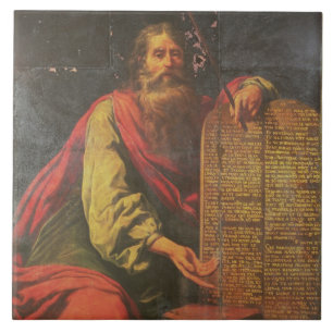 Moses and the Tablets of the Law Tile