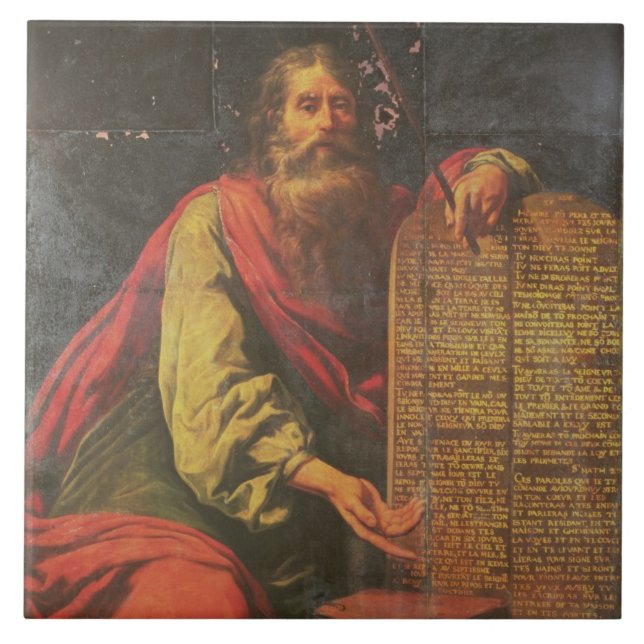 Moses and the Tablets of the Law Tile (Front)