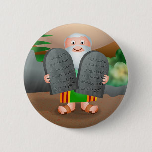 Moses and The Ten Commandments Bible Story 6 Cm Round Badge