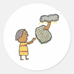 Moses and the Ten Commandments Classic Round Sticker