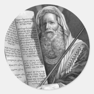 Moses and the Ten Commandments Classic Round Sticker