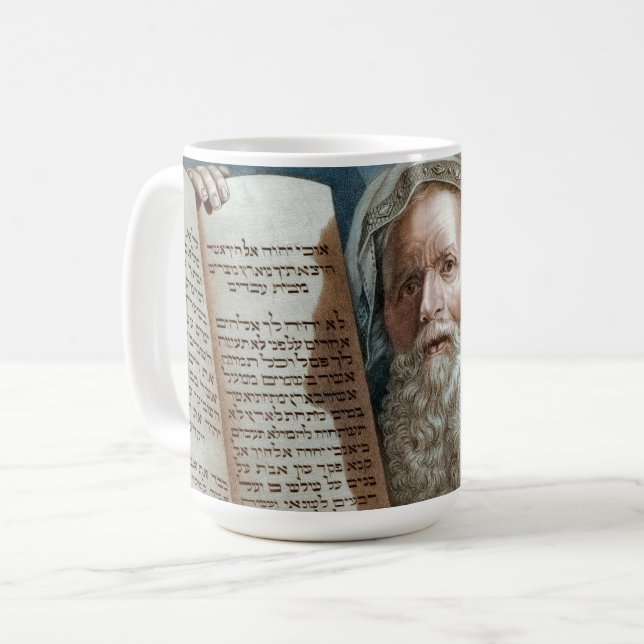 Moses and the Ten Commandments Coffee Mug (Front Left)