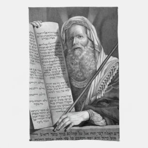 "Moses and the Ten Commandments" kitchen towel