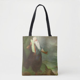 Moses and the Ten Commandments, Vintage Religion Tote Bag