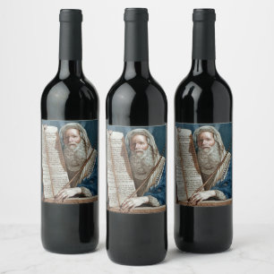 Moses and the Ten Commandments Wine Label