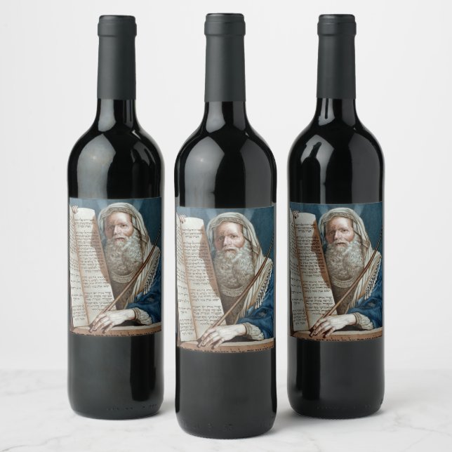 Moses and the Ten Commandments Wine Label (Bottles)