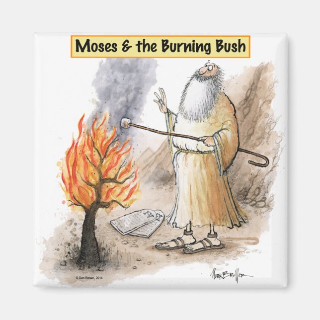 Moses Burning Bush Marshmallow Magnet (Front)
