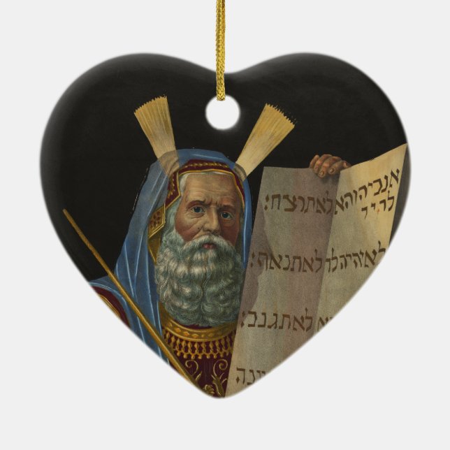 Moses by Henry Schile 1874 Ceramic Tree Decoration (Back)