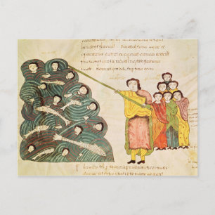 Moses closing the Red Sea on the Egyptians Postcard