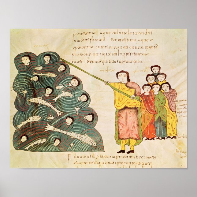 Moses closing the Red Sea on the Egyptians Poster (Front)