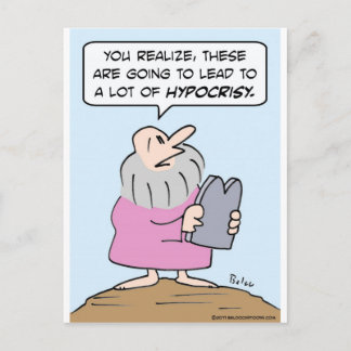 moses commandments hypocrisy postcard