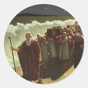Moses Crossing of the Red Sea, Vintage Religion Classic Round Sticker