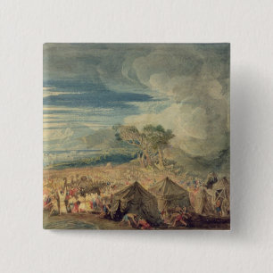 Moses dividing the waters of the Red Sea 15 Cm Square Badge
