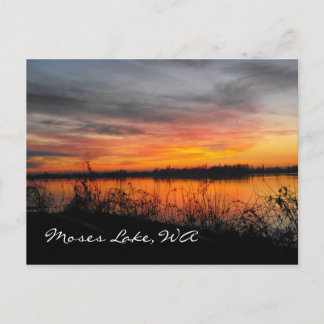 Moses Lake, WA sunset post card
