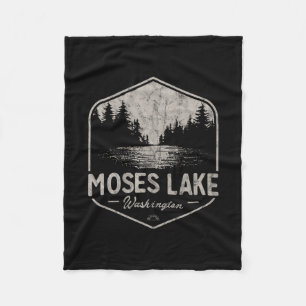 Moses Lake Washington Outdoors Vintage 3  Fleece Blanket