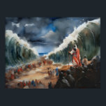Moses Parting And Crossing The Dry Red Sea Poster<br><div class="desc">Featuring the awe-inspiring biblical scene of "Moses Parting and Crossing the Red Sea." This art piece beautifully captures the essence of divine intervention, faith, and the miraculous crossing of the Red Sea. The miracle of the Red Sea is one of the most iconic events in the Bible, showcasing God's extraordinary...</div>