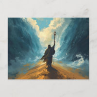 Moses Parting the Red Sea Biblical Epic Art
