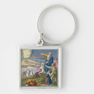 Moses Parting the Red Sea, from a bible printed by Key Ring
