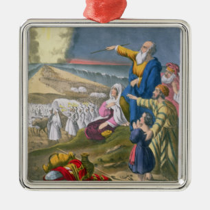 Moses Parting the Red Sea, from a bible printed by Metal Tree Decoration