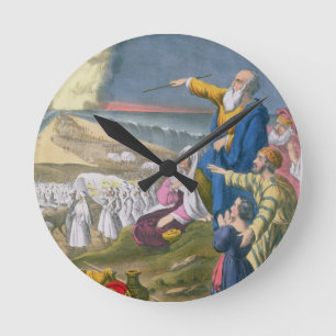 Moses Parting the Red Sea, from a bible printed by Round Clock