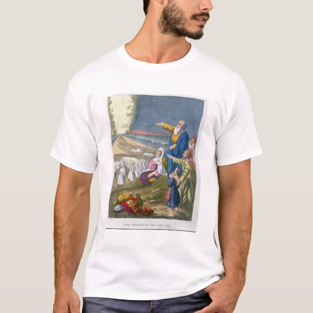 Moses Parting the Red Sea, from a bible printed by T-Shirt (Front)