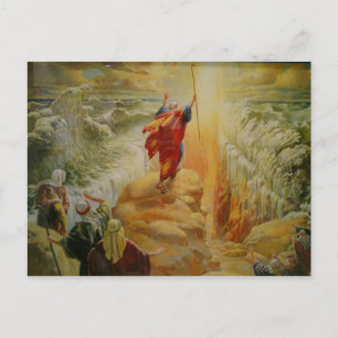 Moses parting the red sea post card. postcard