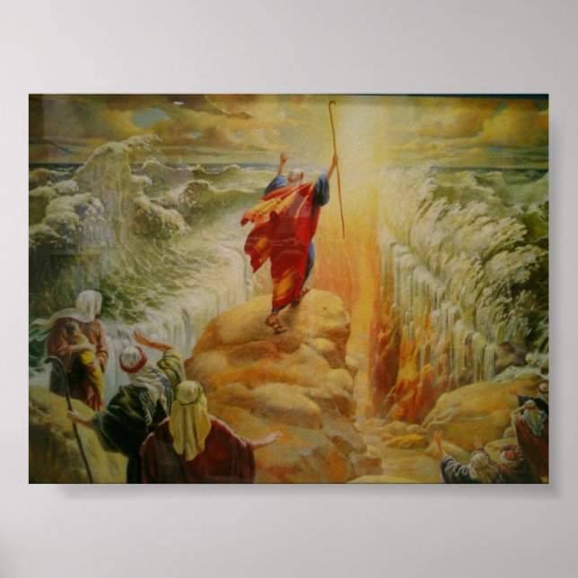 Moses parting the red sea print. poster (Front)