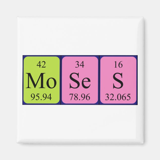 Moses periodic table name magnet (Front)