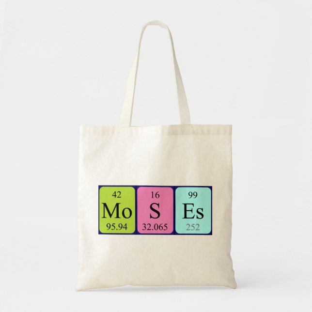 Moses periodic table name tote bag (Front)
