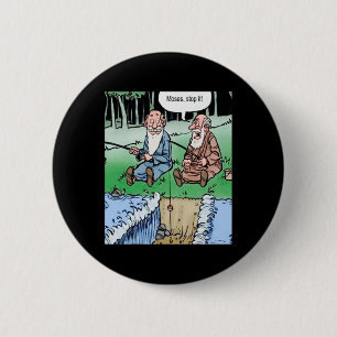 Moses Pole Fishing 6 Cm Round Badge
