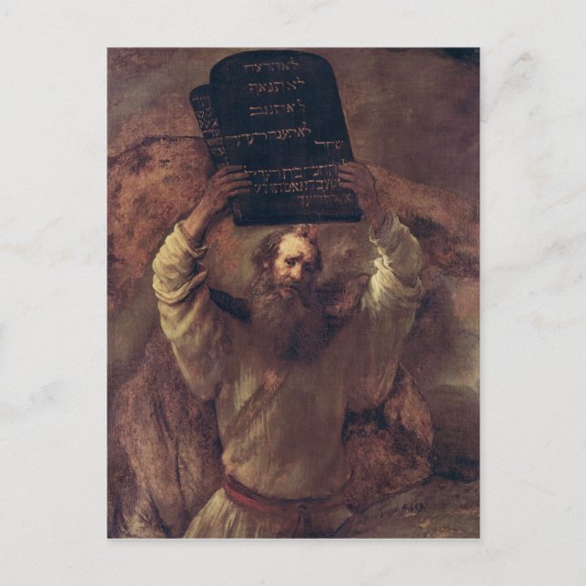 Moses Smashing the Tablets of the Law, 1659 Postcard (Front)