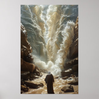 Moses Splitting the Sea - Religious Poster