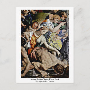 Moses Strikes Water From Rock By Agnolo Di Cosimo Postcard