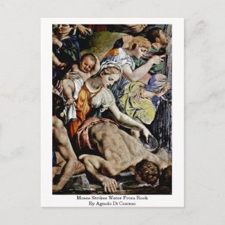 Moses Strikes Water From Rock By Agnolo Di Cosimo Postcard
