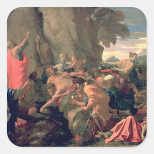 Moses Striking Water from the Rock, 1649 Square Sticker