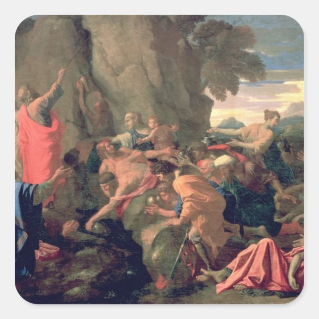 Moses Striking Water from the Rock, 1649 Square Sticker (Front)