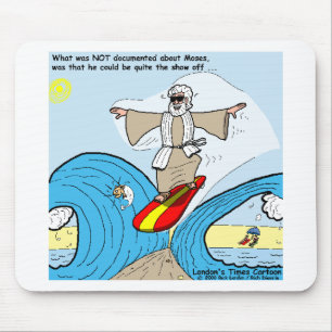 Moses Surfs Funny Cartoon Tees Gifts Collectibles Mouse Mat