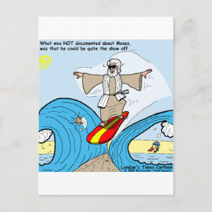 Moses Surfs Funny Cartoon Tees Gifts Collectibles Postcard
