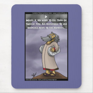Moses & The 10 Twitter Hashtags Funny Gifts & Tees Mouse Mat