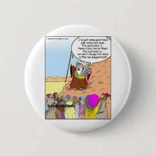 Moses & The Ten Suggestions Funny Gifts & Tees 6 Cm Round Badge