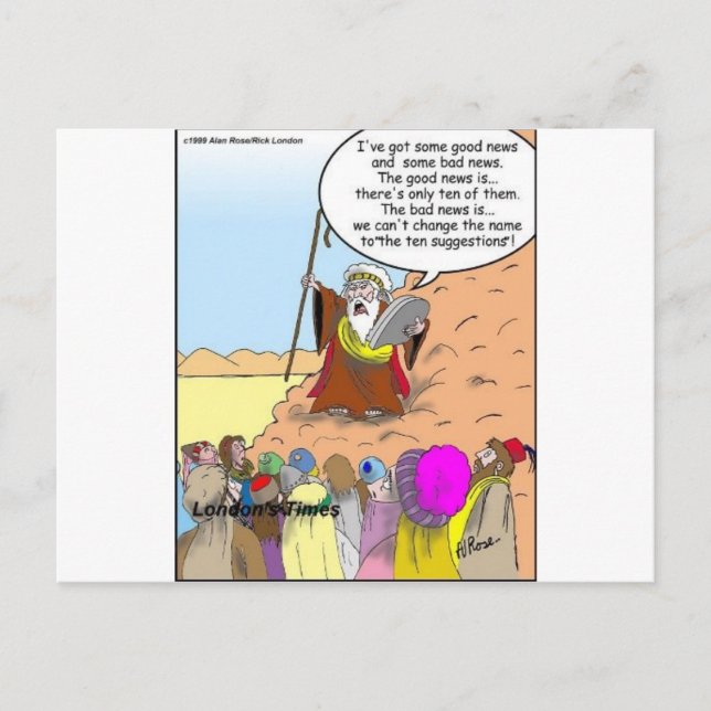 Moses & The Ten Suggestions Funny Gifts & Tees Postcard (Front)
