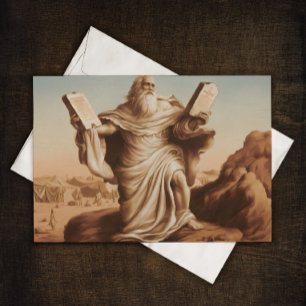 Moses with the tables of the law Greeting card