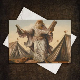 Moses with the tables of the law Greeting card