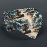 Moshe and the Splitting of the Red Sea Tie<br><div class="desc">This religious neck tie features Moses, the leader if the Jewish people, and the splitting of the red sea. Moshiach Now!</div>