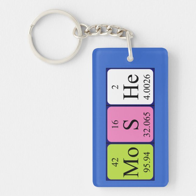 Moshe periodic table name keyring (Front)