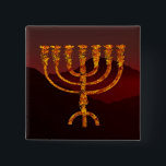 Moshe's Menorah 15 Cm Square Badge<br><div class="desc">In the Torah Moshe Rabbenu is told, "You shall make a Menorah of pure gold, beaten out, shall the Menorah be made, its base, its branch, its goblets, its knobs, and its flowers shall be hammered from it, " [Shmot 25:31] and later, "See, and construct, according to their form that...</div>